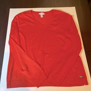 Calvin Klein Orange V-Neck Sweater